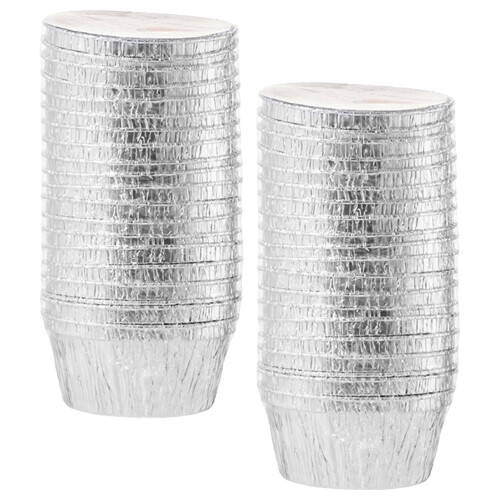 Disposable Tin Foil Cake Molds Silver 30 Pcs