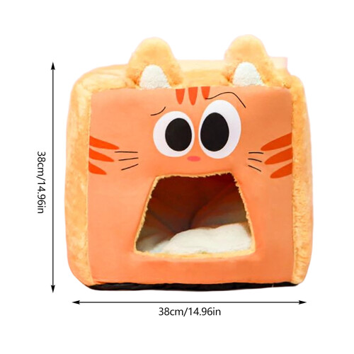 Cartoon Cat Bed Enclosure Black 38x38cm 2
