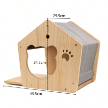 Wooden Cat Climbing Shelf Wall-Mounted with Sisal