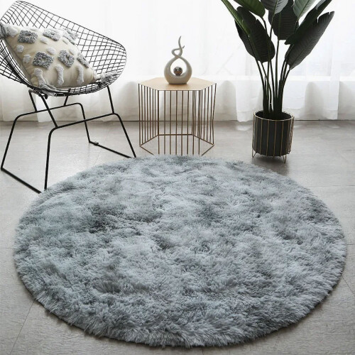 Ultra Soft Plush Round Rug Mat White 48 inches