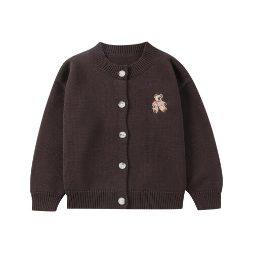 Infant Coffee Cardigan Soft Cotton 18 Months 1