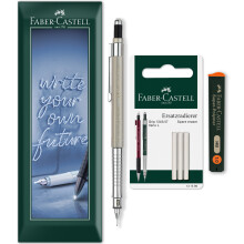 (Champagne Gold, 1.0mm) Faber-Castell TK-Fine Vario L Mechanical Pencil Set 3 Pack