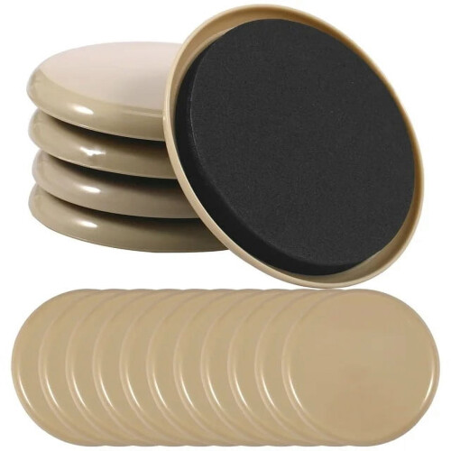 Furniture Sliders Plastic Rubber 16-Pack 3.5 Inch 1