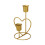 Gold Heart Taper Candle Holder 2-Arm 2