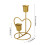 Gold Heart Taper Candle Holder 2-Arm 3