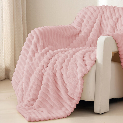 Fleece Blanket Pink 27.5539.37 In Cozy Soft Bedding Decor 1