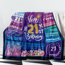 Purple Plush Throw Blanket 350gsm for 18th Birthday