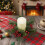 Artificial Christmas Candle Ring with Cedar Pine Red 4