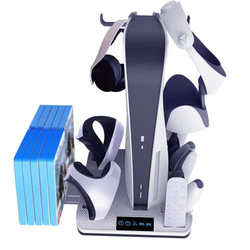 PS VR2 Cooling Stand with Dual Controller Charger and 2