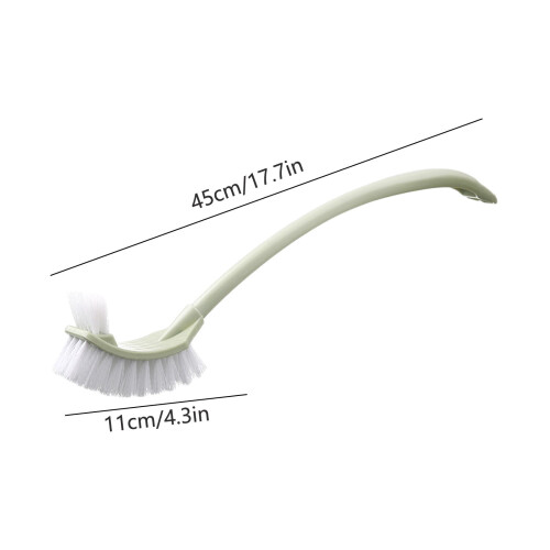Toilet Brush Double-sided Long Handle Rustproof Bathroom 2