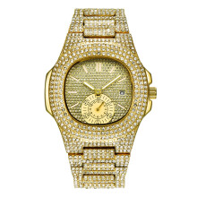 EQWLJWE Herren-Armbanduhr aus Stahl, Luxusmode, klassisch, Designermarke, goldene Herrenuhr, Sonderangebot