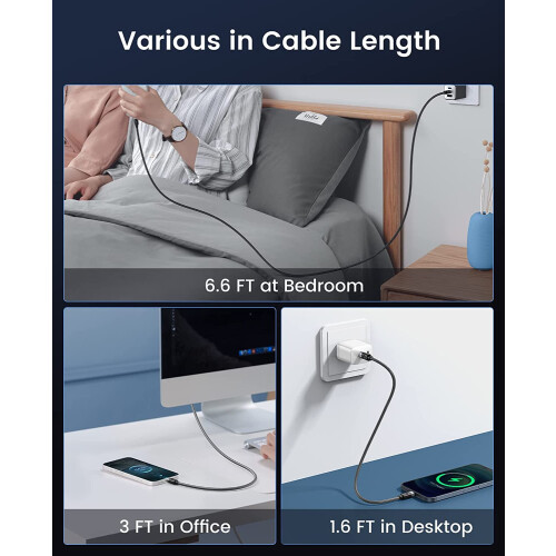 Καλώδιο USB A σε C 66W, 6A μέγιστος υπερταχύς φορτιστής tablet, καλώδιο φόρτισης τύπου C, 2