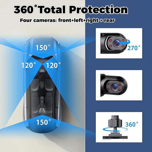 Wireless Dash Cam System 360 Full View 4-Channel 2
