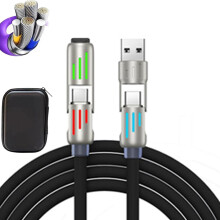 4in1-latauskaapeli, yhteensopiva Basubvide-laitteiden kanssa, 240 W:n USB C -monitoimilaturi, jossa hengitysvalo