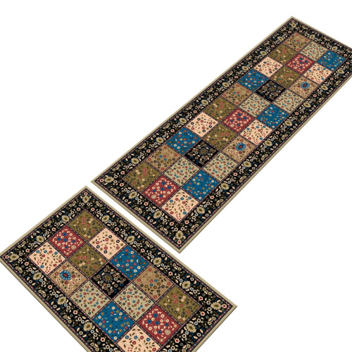OUNONA2PCS Χαλιά με Κινούμενα Σχέδια 40x60cm & 40x120cm, Αντιολισθητικό Ορθογώνιο Τρέξιμο για