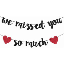 Black Glitter Welcome Home Banner We Missed You So Much