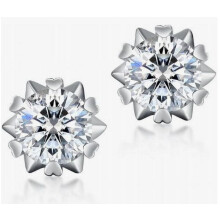 Boucles d'oreilles Uclet pour femmes, en argent pur, avec six zircons, style flocon de neige.