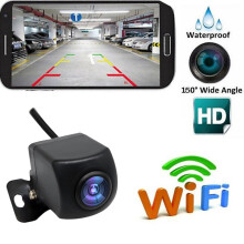 Draadloze achteruitrijcamera met HD-kwaliteit, wifi, nachtzicht, IP67 waterdicht en LCD-scherm.
