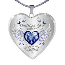 Papa's Engeltjes Papa en Dochter Engeltjes Vleugels Hartvormige Hanger Ketting Engeltjes Vleugel Sieraden Ketting voor Papa en Dochter Hartvormig