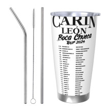 Gobelet isotherme Carin Len 590 ml (20 oz), en acier inoxydable, avec couvercle, pour vos déplacements en extérieur.