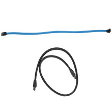 2x50CM SATA3.0III SATA3 7Pin6Gb/s SSD HDD Harde Schijf Datakabel met Nylon Omhulsel Premium Versie (Blauw & Zwart)