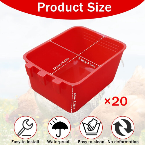 Chicken Coop Feeder Water Cups 16 oz 20 Pcs 1