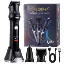 HATTEKER HT-6503 tondeuse à cheveux et rasoir 3-en-1 numérique, rasoir électrique numérique