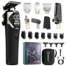 Hatteker HT-6186 Kit coiffure 6-en-1 comprenant tondeuse cheveux et tondeuse précision, sans fil, 6 500/7 000 tr/min, IPX6