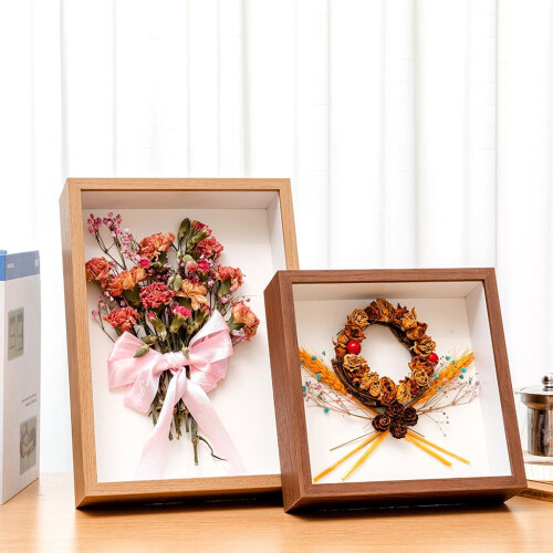 CIYISON Solid Wood Picture Frame with 3D Glass Panel Square 2