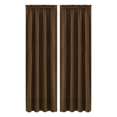 Blackout Curtain Panel Brown 37.8 x 63 in Thermal Insulated 1