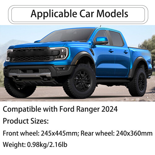 Mud Flaps for Ford Ranger 2024 Black 4-Piece 1