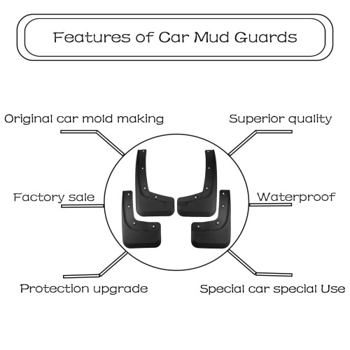 Mud Flaps for Ford Ranger 2024 Black 4-Piece 2