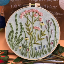 Kruissteek opruiming Beginnersborduurpakket met bloemen, Handborduurpakket voor beginners, Doe-het-zelf handborduurmateriaal, Kerstcadeaus