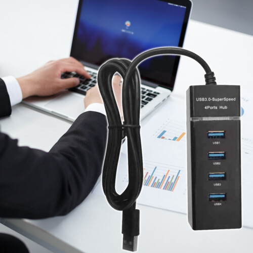 Διανομέας USB 3.0 4 θυρών με καλώδιο 4 ποδιών, γρήγορη μεταφορά δεδομένων, φόρτιση Micro 2