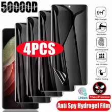 Paquete de 4 protectores de pantalla de hidrogel anti-espía con privacidad, compatibles con Samsung S25, S23, S22, S24 Ultra, S20 FE, Note20, 10, S8