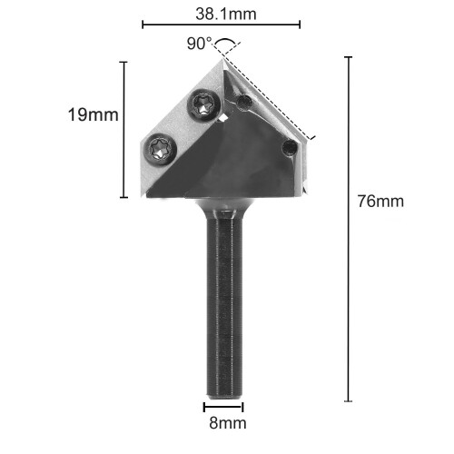 V-Groove Router Bit 90-Degree Dual Carbide Blades 1