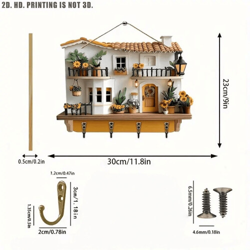 Wall Hooks Wooden Cottage Style Organizer 6 Pack 2