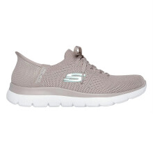 (5 UK, Taupe/Mint) Skechers Mens Summits - Diamond Dream Slip-In Casual Shoes