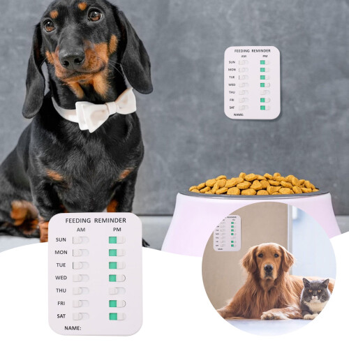 Pet Feeding Reminder Magnetic Sticker AM/PM Chart 2 Pack 1