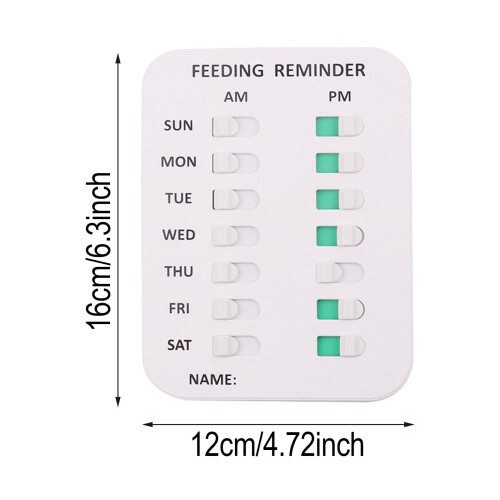 Pet Feeding Reminder Magnetic Sticker AM/PM Chart 2 Pack 2