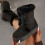 Women's Snow Boots Ankle Black Size 8.5 5