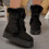 Women's Snow Boots Ankle Black Size 8.5 2