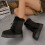 Women's Snow Boots Ankle Black Size 8.5 7