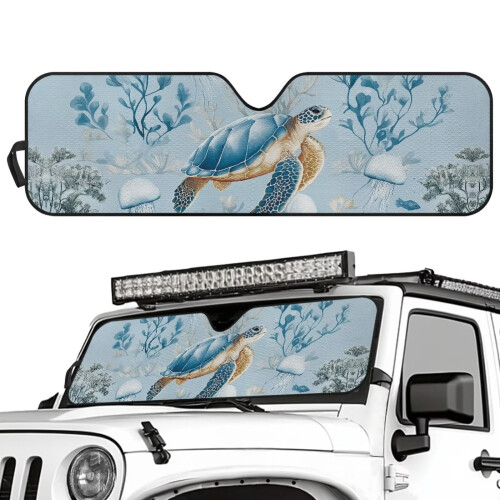 Blue Turtle Windshield Sun Shade for Jeep Wrangler