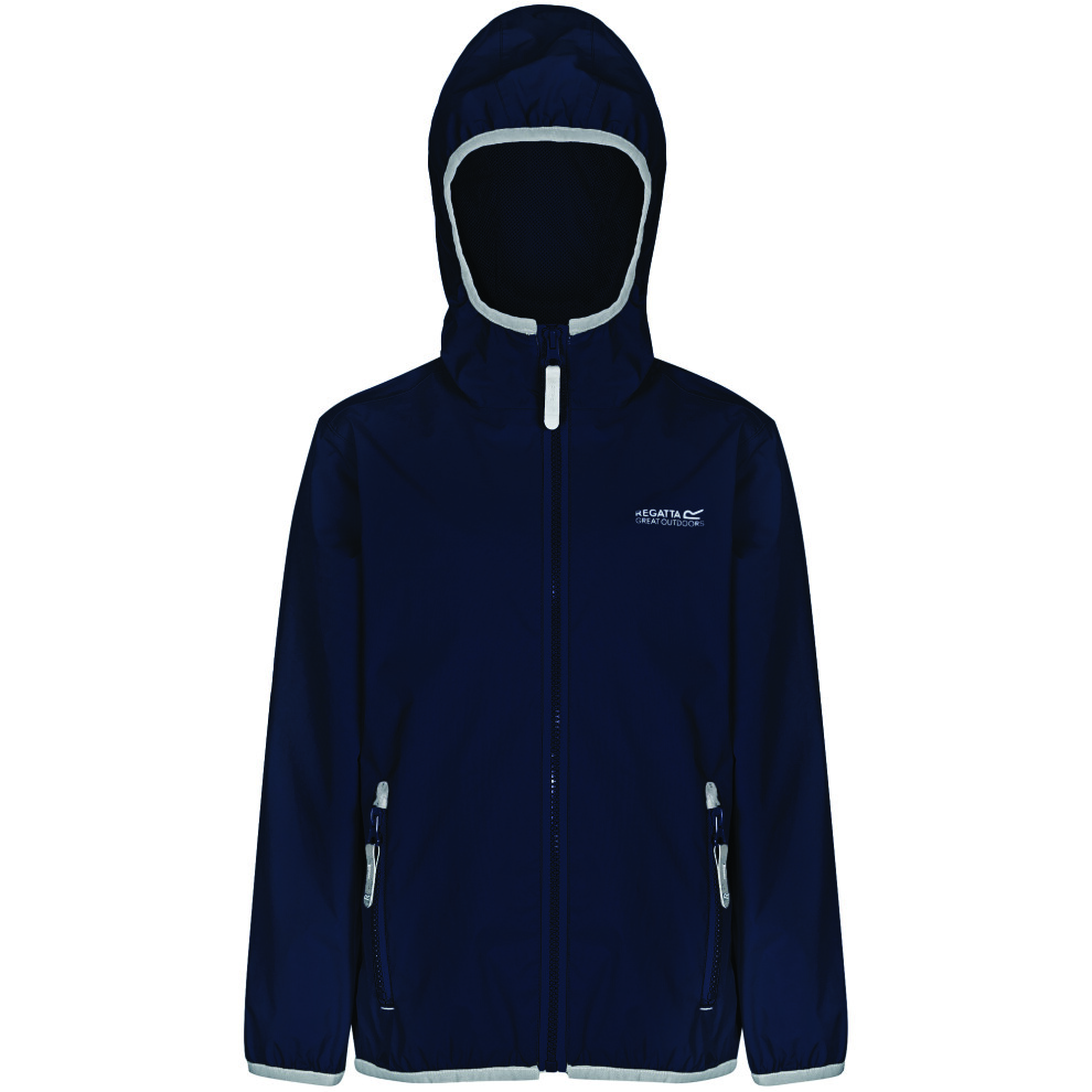 Regatta (7-8 Years, Navy) Great Outdoors Childrens/Kids Lever Ii Packaway Rain Jacket