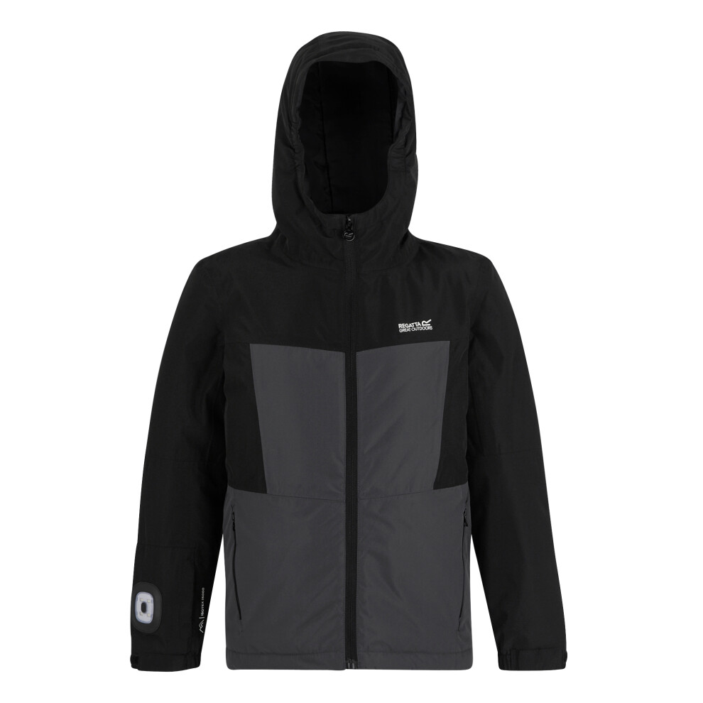 Regatta (4-5 Years, Black/Seal Grey) Childrens/Kids Beamz Insulated Waterproof Jacket