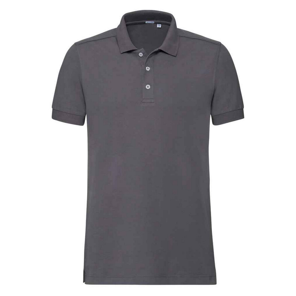 Russell (S, Convoy Grey) Mens Pique Stretch Polo Shirt