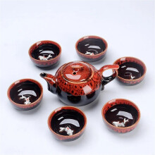 Chinese Style Ceramic Kung Fu Tea Set with 1 Teapot and 6