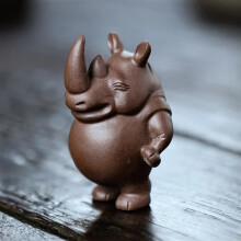Yixing Purple Clay Tea Pet Rhino Ornament Handmade