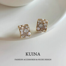Pearl Earrings for Women Sterling Silver Gold-Plated